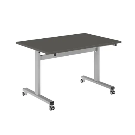 Pro Flip Rectangular Table - W1200 x D800 x H725mm - Silver Legs - Onyx Grey
